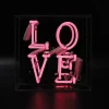 Acryl-Box Neon - Love rosa | A189007