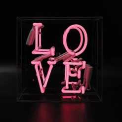 Acryl-Box Neon - Love rosa | A189007