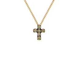 Anhänger mit Kette Rosegold 750/- braune Diamanten 0,25 ct | A139082