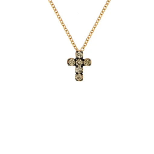 Anhänger mit Kette Rosegold 750/- braune Diamanten 0,25 ct | A139082