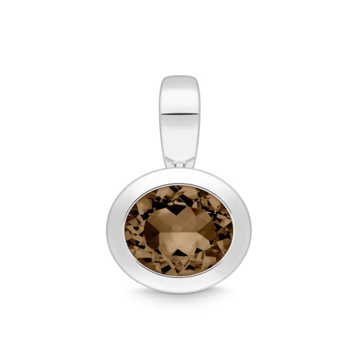 Anhänger oval Sterlingsilber 925 Rauchquarz | A144393