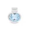 Anhänger oval Sterlingsilber 925 Blautopas behandelt | A145722