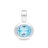 Anhänger oval Sterlingsilber 925 Blautopas | A146126