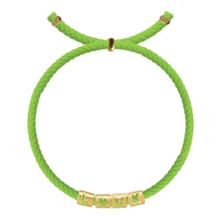 Buchstabenarmband LUCK vergoldet grün | A181288