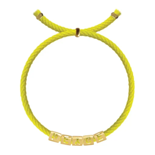 Buchstabenarmband PEACE vergoldet gelb | A181235
