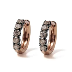 Creolen Roségold 750 braune Diamanten 0,39 ct | A139083
