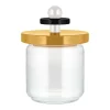 Dose 0,75 l/17 cm Glas/Lindenholz gelb | A100137