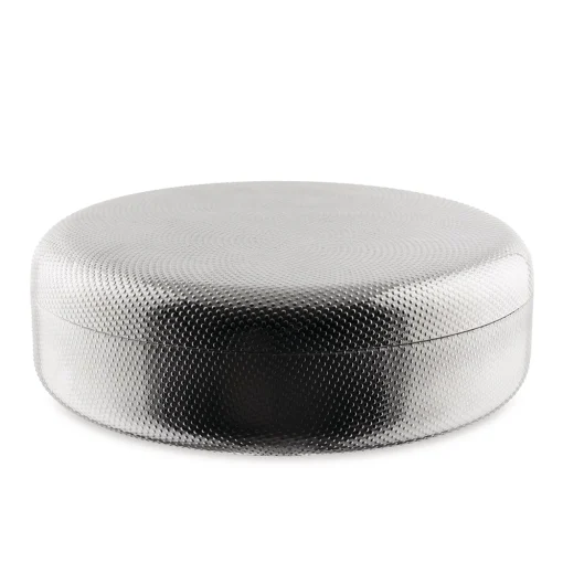 Dose rund 23 cm Texture Edelstahl | A100064