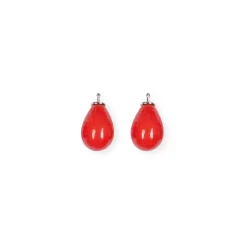 Einhängerpaar 17 hellkoralle rot Sterlingsilber 925 silber | A171894