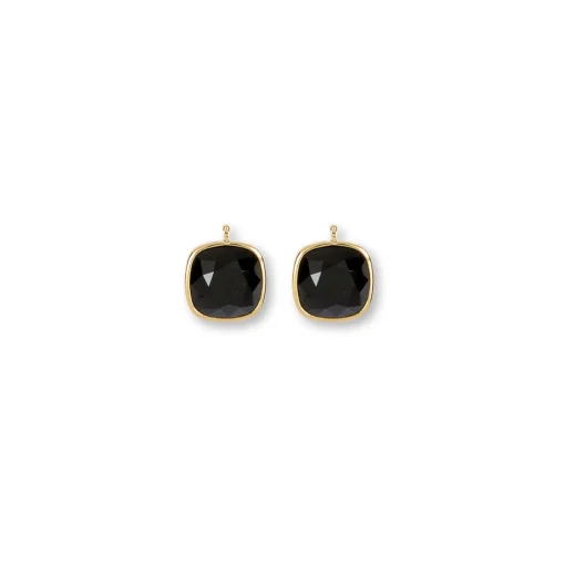 Einhängerpaar 95 schwarz Sterlingsilber 925 gold | A170099