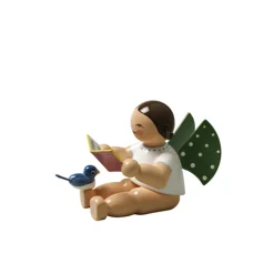Engel mit Notenblatt und Vogel sitzend | A136746