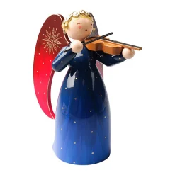 Engel reich bemalt groß mit Violine blau | A137795