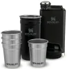 Flachmann 0,23 l mit Becherset schwarz | A179532