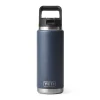 Flasche m. Trinkhalmdeckel 0,76 l marine | A180853