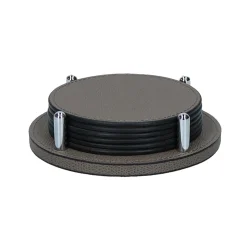 Glasuntersetzer rund m. Halter, Golf rauch, Naht rauch | A128651