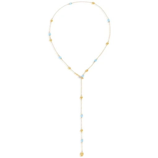 Halskette Soffio 750/- Gelbgold Diamanten 0,08 ct Aquamarin 6 ct | A177648