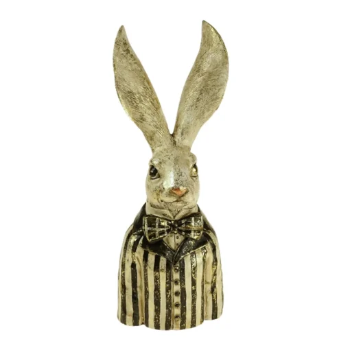 Hasenbüste Mime 13,5x15x41,5 cm schwarz/weiß | A202317