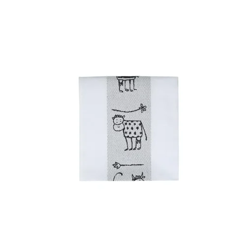 Küchentuch 50x70 cm Bordüre Comic Kuh schwarz | A166571
