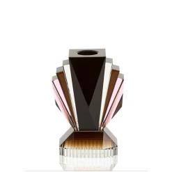 Kerzenleuchter 12 cm klar/rosa/braun/schwarz | A195230
