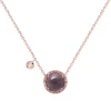 Kette mit Anhänger Roségold 750/- Rauchquarz 1,5 ct Diamanten 0,08 ct G SI | A139607