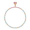 Mini-Süßwasserperlen- und Glasperlenarmband grün/türkis/orange | A181304