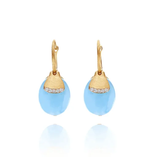 Ohrhänger 750/- Gelbgold Diamanten 0,08 ct Aquamarin 25 ct | A177779