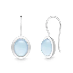 Ohrhänger oval Sterlingsilber 925 Blautopas | A145862