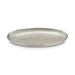 Platte oval 34x22 cm beige versilbert | A187200