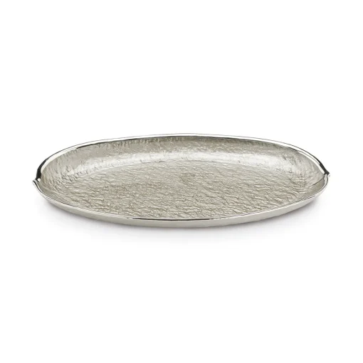 Platte oval 34x22 cm beige versilbert | A187200