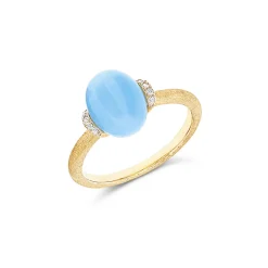 Ring 750/- Gelbgold Diamanten 0,03 ct Aquamarin 4,75 ct W54 | A200496