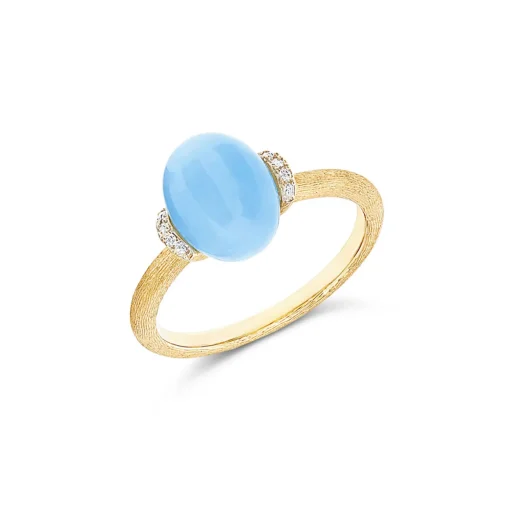 Ring 750/- Gelbgold Diamanten 0,03 ct Aquamarin 4,75 ct W54 | A200496