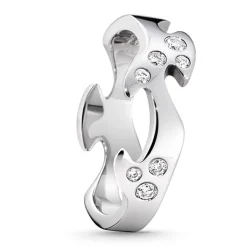 Ring Center Diamanten 0,16 ct Weißgold 750 W56 | A114488