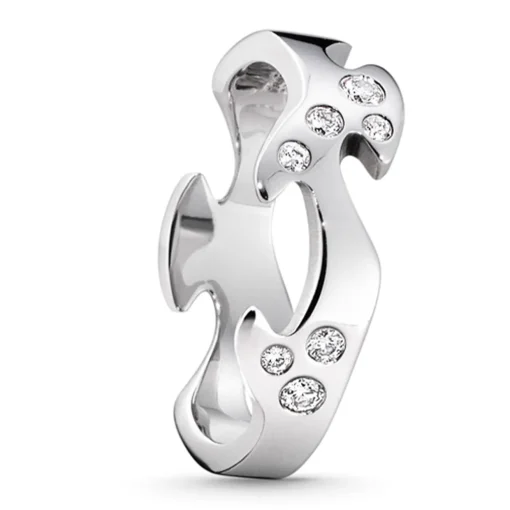 Ring Center Diamanten 0,16 ct Weißgold 750 W56 | A114488