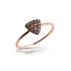 Ring dreieck Roségold 750 braune Diamanten 0,15 ct W55 | A139279