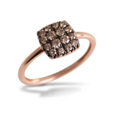 Ring eckig Roségold 750 braune Diamanten 0,34 ct W55 | A139709