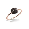 Ring eckig Roségold 750 schwarze Diamanten 0,18 ct W54 | A139596
