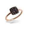 Ring eckig Roségold 750 schwarze Diamanten 0,32 ct W55 | A139708