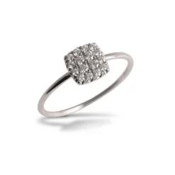 Ring eckig Weißgold 750 Diamanten 0,17 ct G SI W54 | A139976
