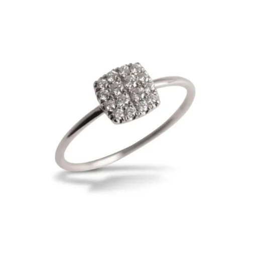 Ring eckig Weißgold 750 Diamanten 0,17 ct G SI W54 | A139976