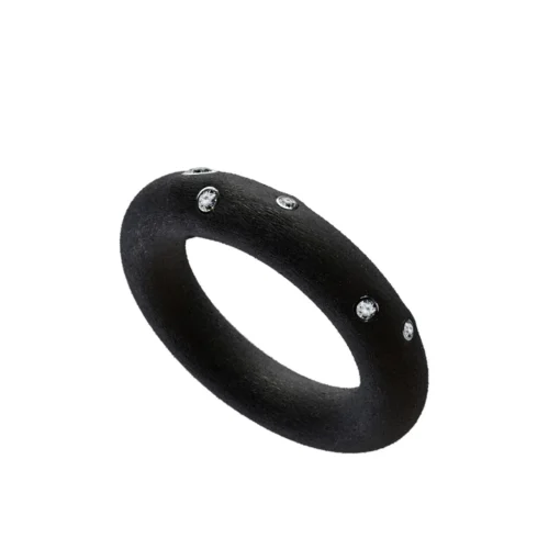 Ring Kautschuk 5 Brillanten 0,08 ct W si Weißgold 750/- | A132750