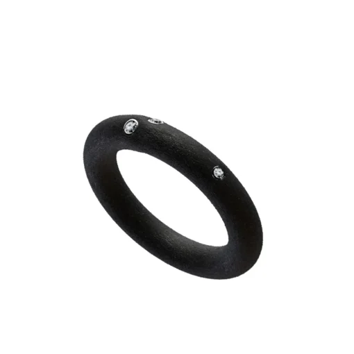 Ring Kautschuk 3 Brillanten 0,04 ct W si Weißgold 750/- | A132984
