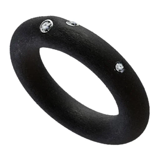 Ring Kautschuk 3 Brillanten 0,06 ct W si Weißgold 750/- | A132748