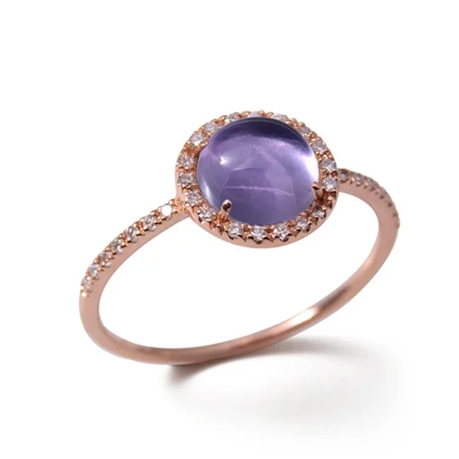 Ring Roségold 750/- Amethyst 1,5 ct Diamanten 0,13 ct G VS W53 | A139852