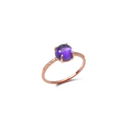 Ring Roségold 750/- Amethyst 1,5 ct Diamanten 0,05 ct G VS W53 | A139732