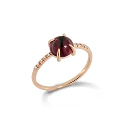 Ring Roségold 750/- Granat 1,95 ct Diamanten 0,05 ct G VS W56 | A139009