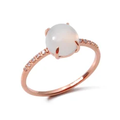 Ring Roségold 750/- Mondstein 1,5 ct Diamanten 0,05 ct G VS W53 | A139723