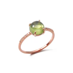 Ring Roségold 750/- Peridot 1,65 ct Diamanten 0,05 ct G VS W56 | A139015