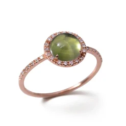 Ring Roségold 750/- Peridot 1,65 ct Diamanten 0,13 ct G SI W55 | A139604