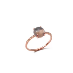 Ring Roségold 750/- Rauchquarz 1,5 ct Diamanten 0,05 ct G SI W55 | A139715