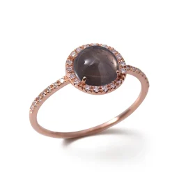 Ring Roségold 750/- Rauchquarz 1,5 ct Diamanten 0,13 ct G VS W55 | A139982